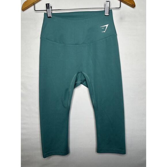 Gymshark Women's Size Small Training Cropped‎ Leggings Teal Capri - Picture 1 of 5